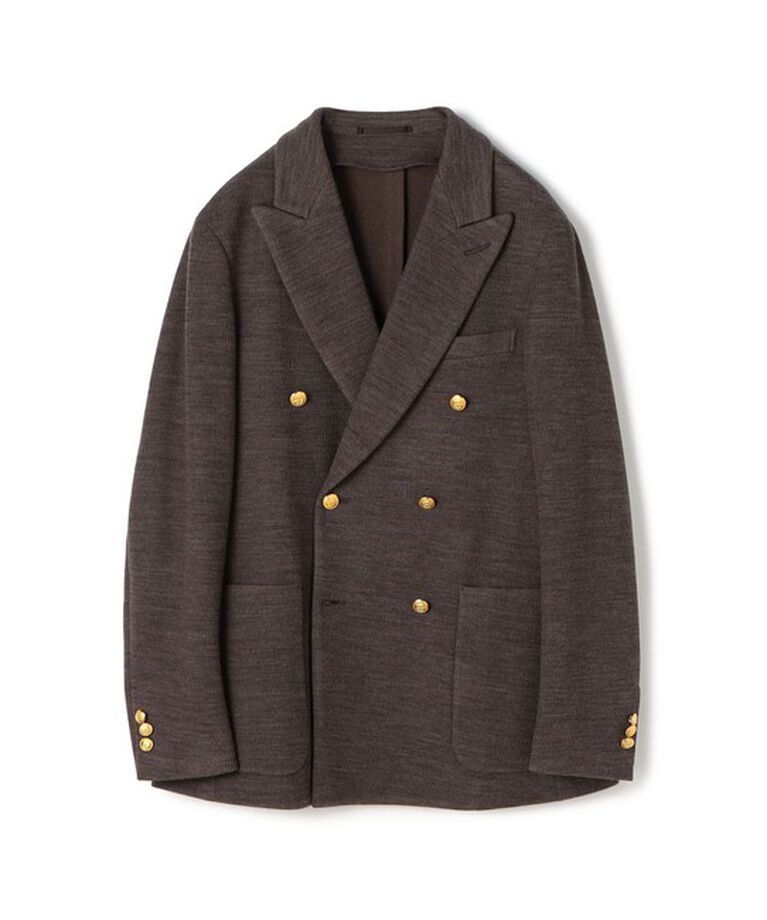 TOMORROWLAND MENS「ウールコットンダブルニット ダブルブレステッド6BブレザーDONDY」|テーラードジャケット|47 ブラウン
