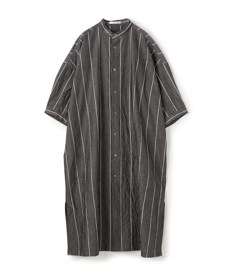 GALERIE VIE「 ワッシャーブロード ドロップショルダーシャツワンピース」|ワンピース|18 ブラック系