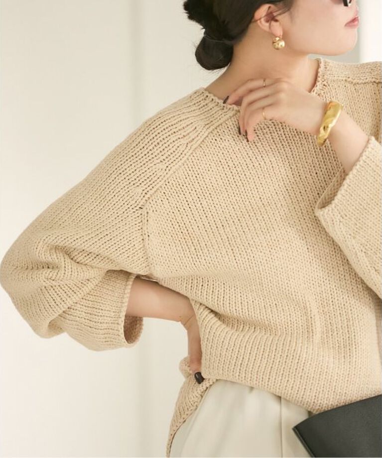 Plage「《追加》COTTON TAPE YARN プルオーバー」|ニット・セーター|ベージュ A