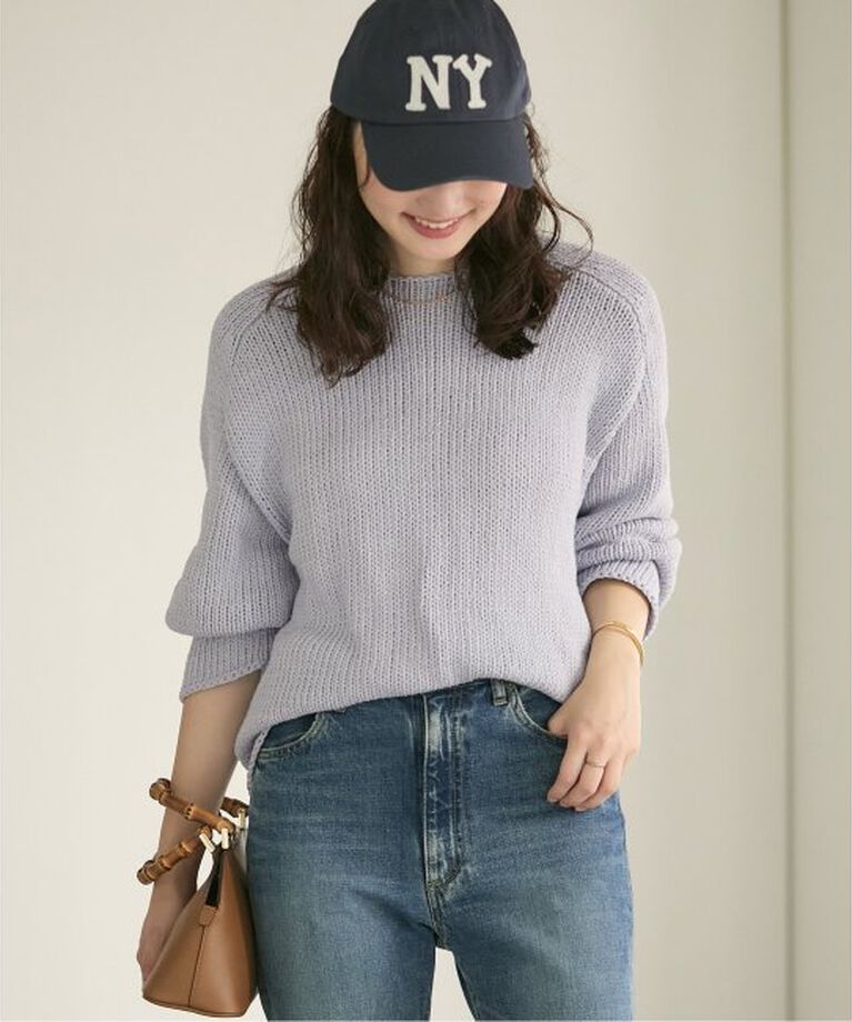 Plage「《追加》COTTON TAPE YARN プルオーバー」|ニット・セーター|サックスブルー B
