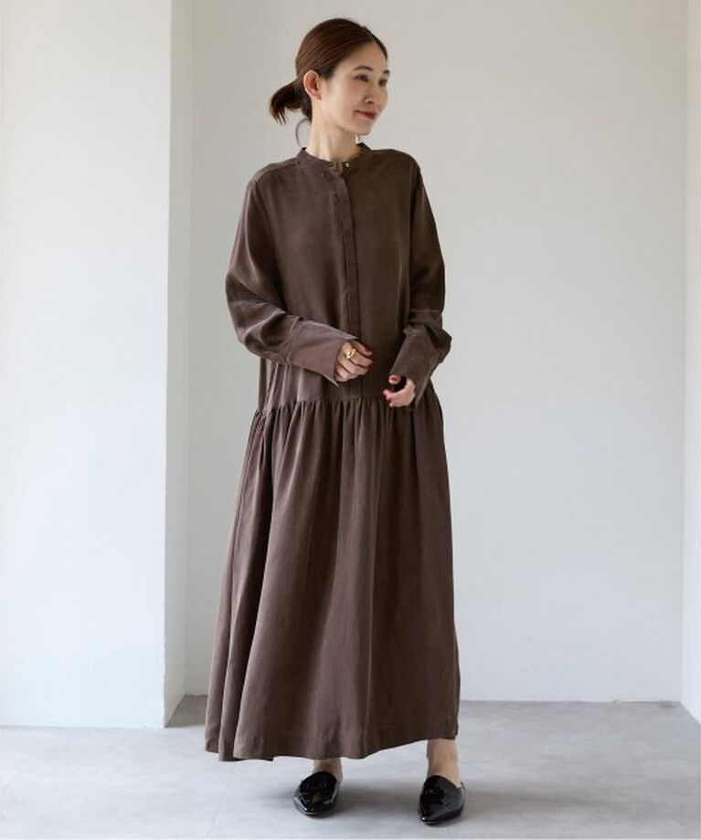 VERMEIL par iena「《WEB・一部店舗限定》キュプラフィブリルギャザーワンピース」|ワンピース|