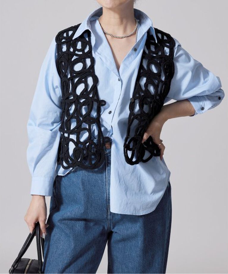 IENA LA BOUCLE「IENA LA BOUCLE レギュラーカラーシャツ」|シャツ・ブラウス|ブルー