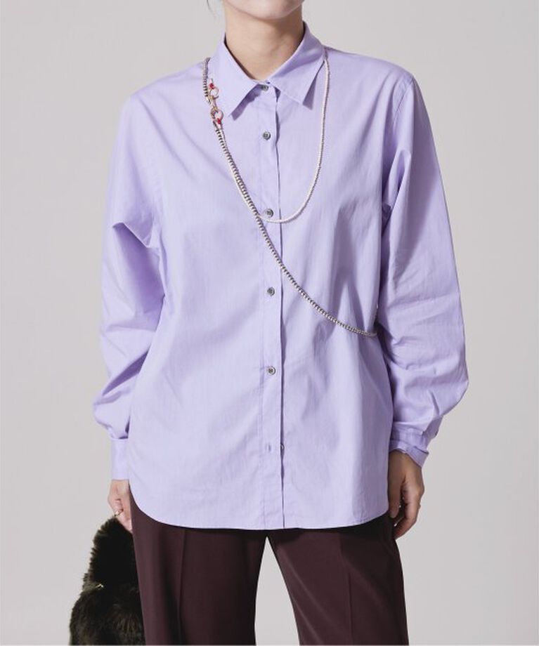 IENA LA BOUCLE「IENA LA BOUCLE レギュラーカラーシャツ」|シャツ・ブラウス|パープル