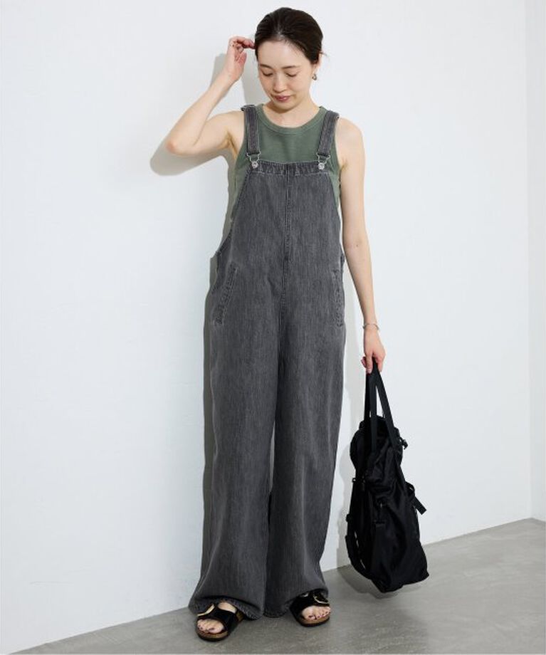 SLOBE IENA「LE DENIM BARE BK サロペット」|オールインワン|
