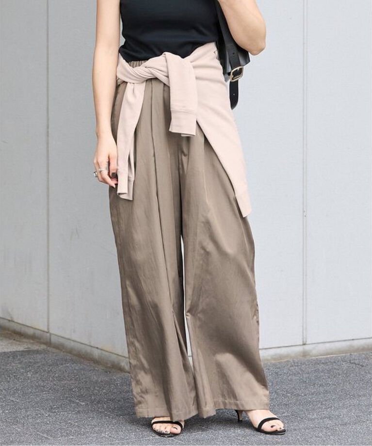 VERMEIL par iena「シルクライクサテン リラックスパンツ」|その他|ブラウン