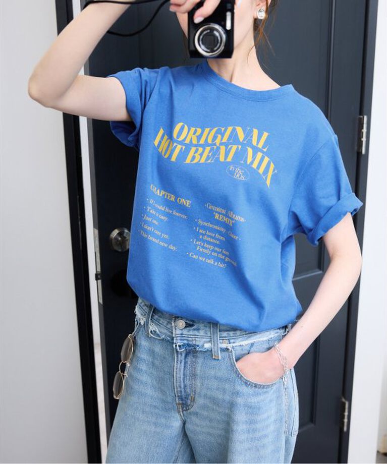 SLOBE IENA「ROAD TRIP ロゴプリントTEE」|Tシャツ・カットソー|ブルー A