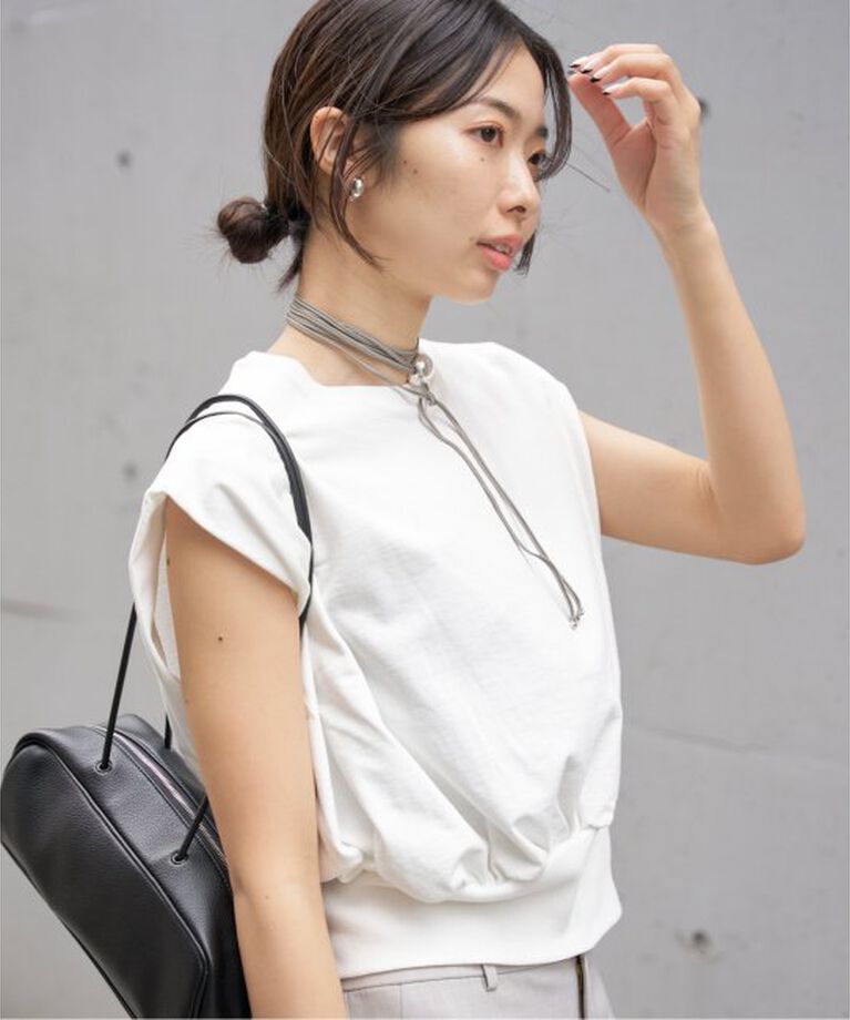 IENA「裏毛ノースリーブプルオーバー」|Tシャツ・カットソー|ホワイト