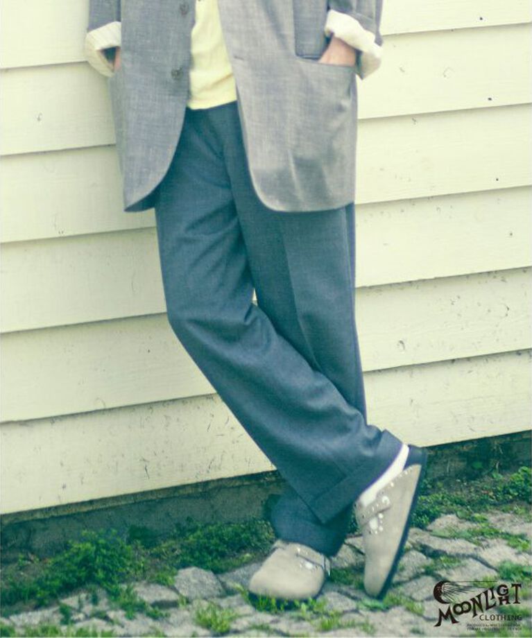 417 EDIFICE「【MOONLIGHT CLOTHING】 WIDE PANTS / ワイドスラックス」|スラックス|グレーA