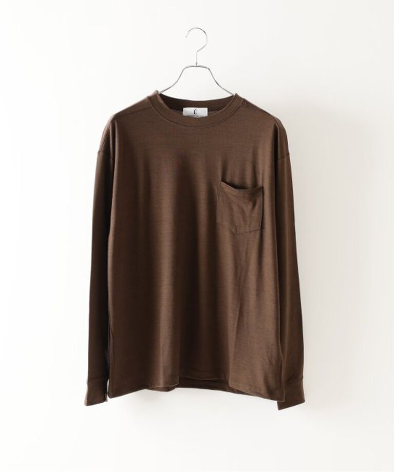 EDIFICE「E. ×TanC (タンク) WOOL L/S TEE」|Tシャツ・カットソー|ブラウン