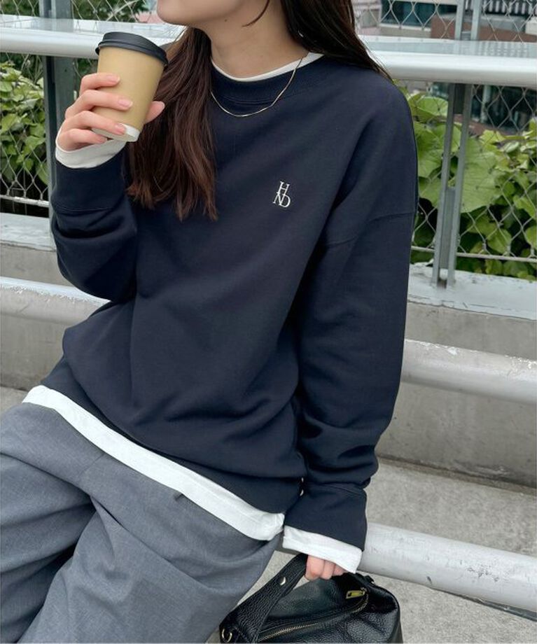 JOURNAL STANDARD relume「《2枚セット》3WAY Tシャツレイヤードスウェット」|スウェット・ジャージ|ネイビー