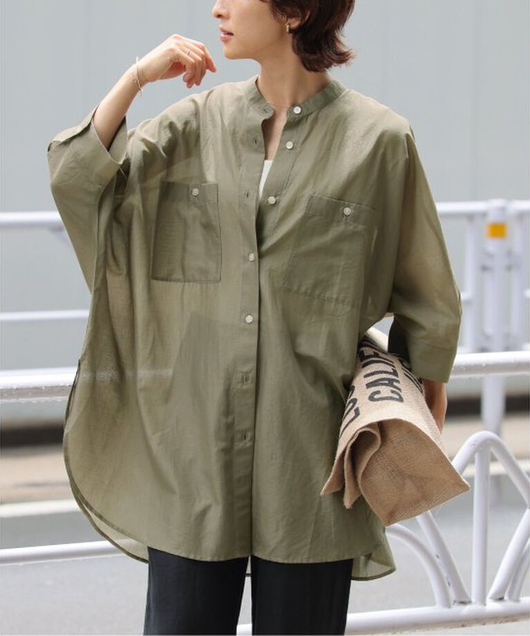 JOURNAL STANDARD relume「《追加》コットンボイルドルマンスリーブシャツ」|シャツ・ブラウス|カーキ