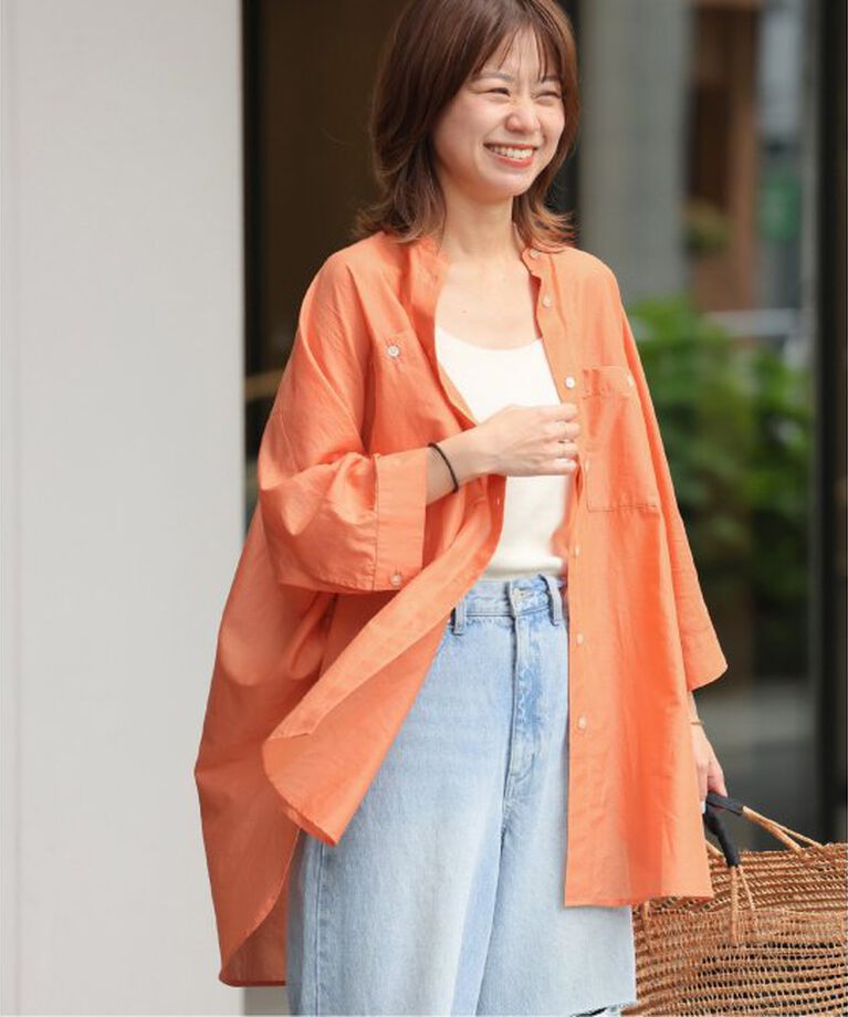 JOURNAL STANDARD relume「《追加》コットンボイルドルマンスリーブシャツ」|シャツ・ブラウス|オレンジ