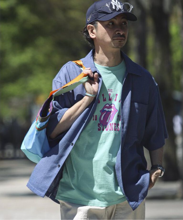 JOURNAL STANDARD relume「C/L メランジ ドビー 半袖シャツ」|シャツ・ブラウス|ネイビー
