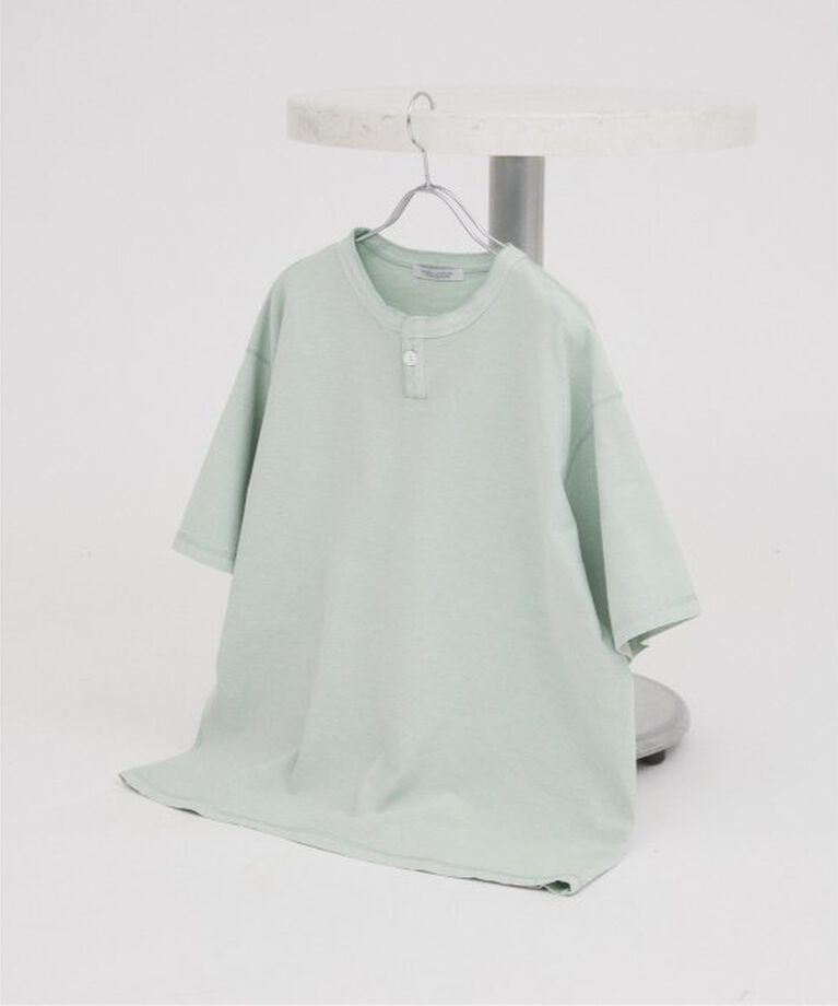 JOURNAL STANDARD「OE バック ジャージー ピグメント ヘンリーネック Tシャツ」|Tシャツ・カットソー|サックスブルー