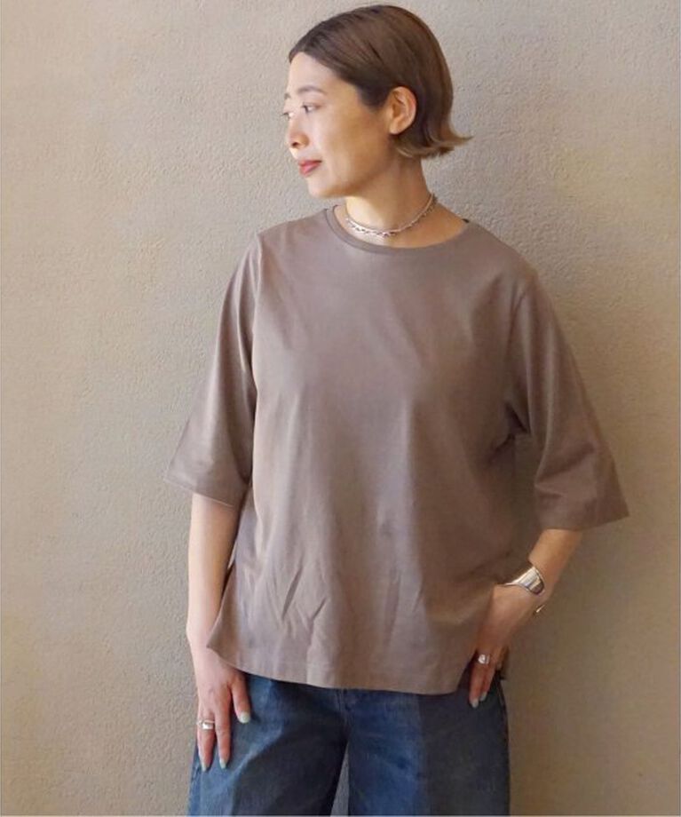 journal standard luxe「ソフトジャージー クルーネックT」|Tシャツ・カットソー|ベージュ