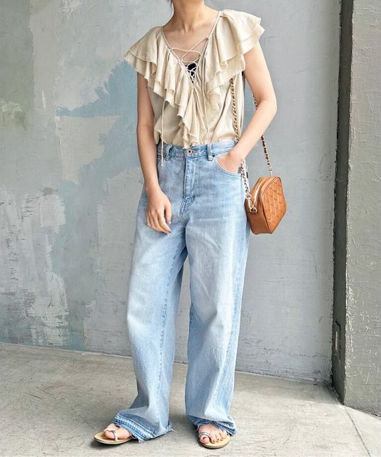 Spick and Span「≪追加2≫5 1/2 LOOSE-STRAIGHT DENIM」|デニム|