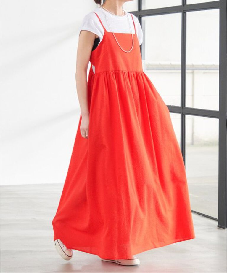 Spick and Span「S.Shiori*S コットンサッカーキャミワンピース」|ワンピース|