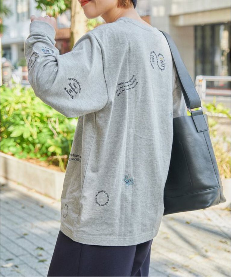 Spick and Span「エンブロイダリーロンT」|Tシャツ・カットソー|グレーB