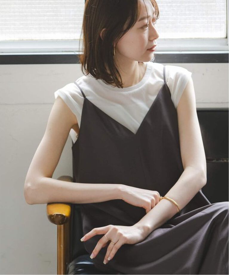 NOBLE「《追加予約2》シアースキニーノースリーブトップス」|Tシャツ・カットソー|