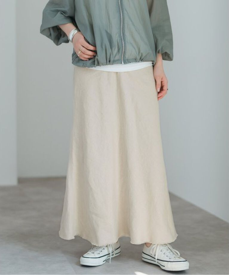 Spick and Span「リネンフレアスカート」|スカート|ベージュ