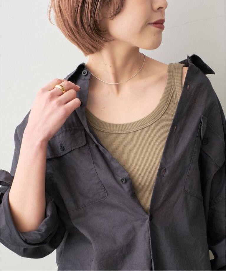 Spick and Span「《追加》甘撚テレコアメスリタンク」|タンクトップ|