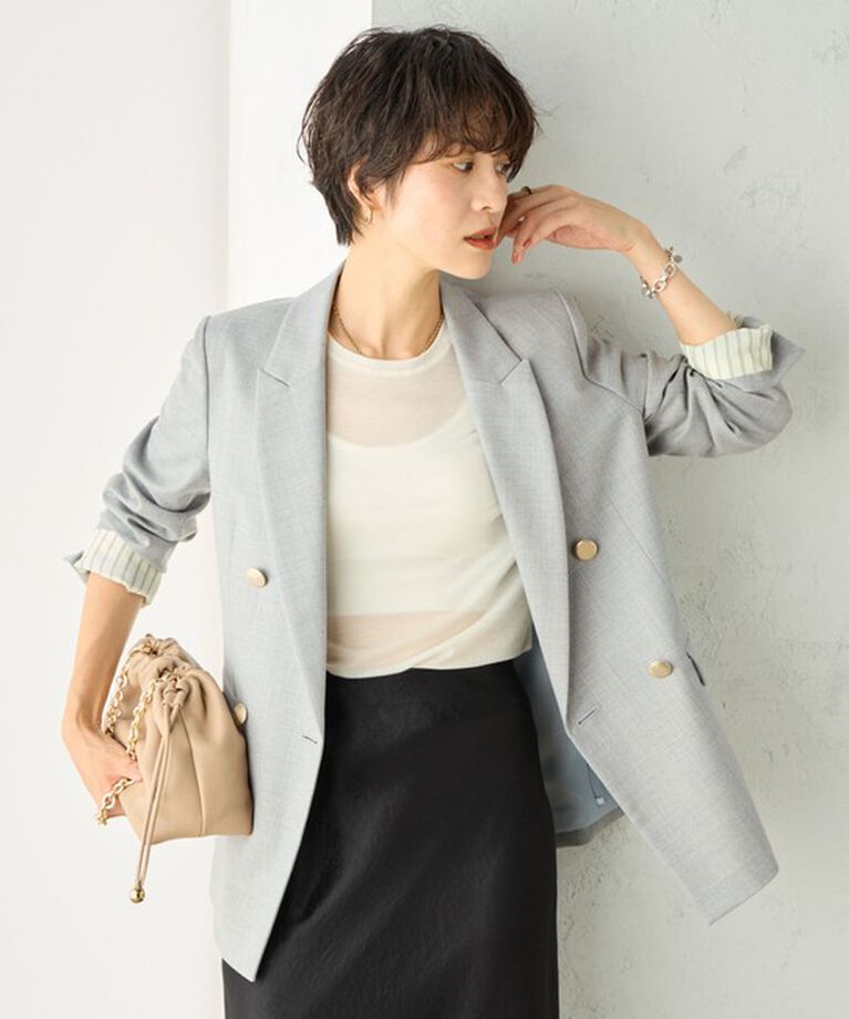 NOLLEY'S sophi「◇【WEB限定サイズあり】《セットアップ対応》ウール混ウォッシャブルダブルジャケット」|テーラードジャケット|