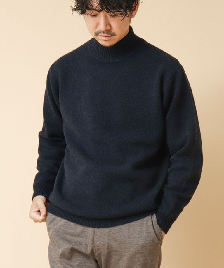 NOLLEY'S goodman「カシミヤ混 MUSIC ハイネックプルオーバーニット 24AW」|ニット・セーター|ネイビー