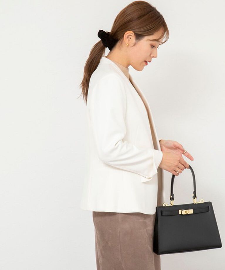 NOLLEY'S sophi「《セットアップ対応》ウォッシャブルウール調サージノーカラージャケット」|ノーカラージャケット|