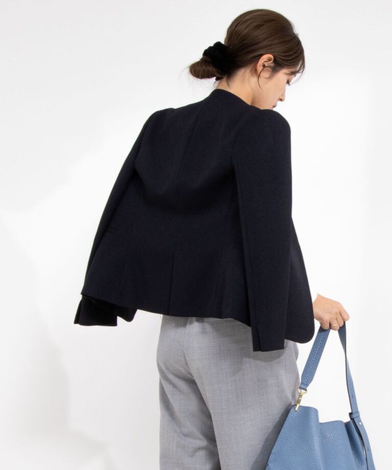 NOLLEY'S sophi「《セットアップ対応》ウォッシャブルウール調サージノーカラージャケット」|ノーカラージャケット|