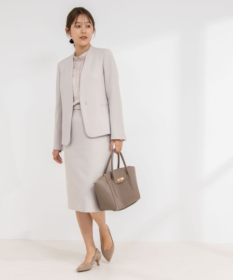 NOLLEY'S sophi「《セットアップ対応》ウォッシャブルウール調サージノーカラージャケット」|ノーカラージャケット|