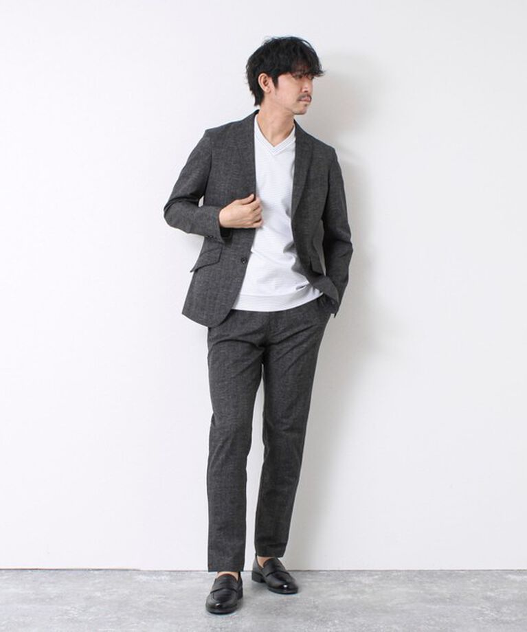 NOLLEY'S goodman「《ビジカジ対応》セミシルケットスムース ボーダー Vネック ドレスTシャツ 25SS」|Tシャツ・カットソー|