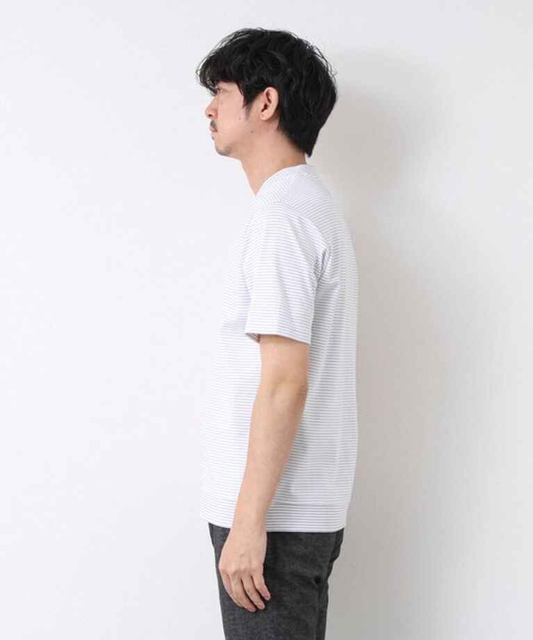 NOLLEY'S goodman「《ビジカジ対応》セミシルケットスムース ボーダー Vネック ドレスTシャツ 25SS」|Tシャツ・カットソー|