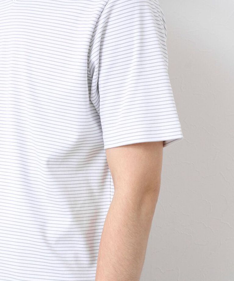 NOLLEY'S goodman「《ビジカジ対応》セミシルケットスムース ボーダー Vネック ドレスTシャツ 25SS」|Tシャツ・カットソー|