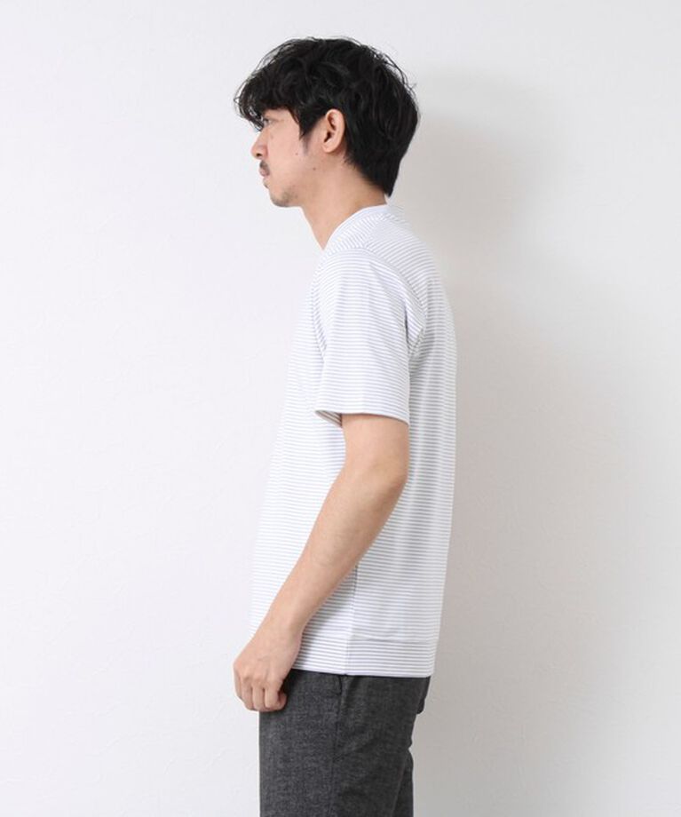 NOLLEY'S goodman「《ビジカジ対応》セミシルケットスムース ボーダー Vネック ドレスTシャツ 25SS」|Tシャツ・カットソー|