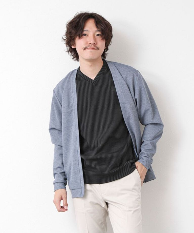 NOLLEY'S goodman「《ビジカジ対応》セミシルケットスムース ボーダー Vネック ドレスTシャツ 25SS」|Tシャツ・カットソー|