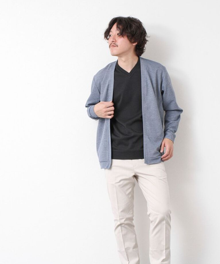 NOLLEY'S goodman「《ビジカジ対応》セミシルケットスムース ボーダー Vネック ドレスTシャツ 25SS」|Tシャツ・カットソー|