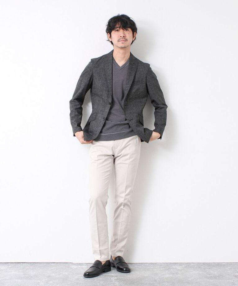 NOLLEY'S goodman「《ビジカジ対応》セミシルケットスムース ボーダー Vネック ドレスTシャツ 25SS」|Tシャツ・カットソー|