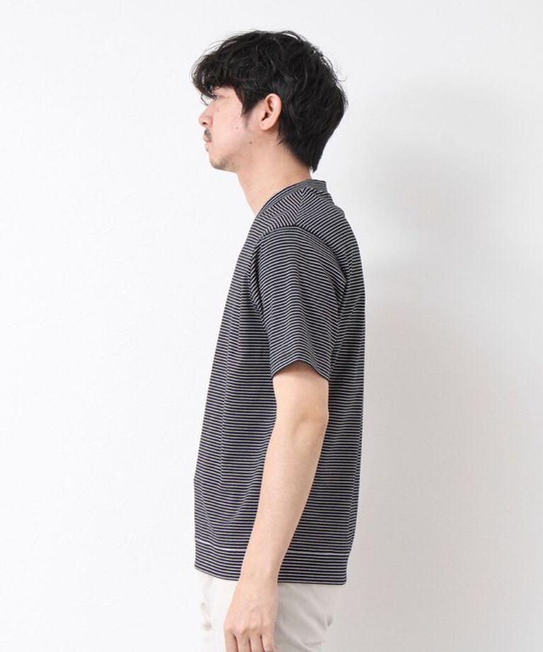 NOLLEY'S goodman「《ビジカジ対応》セミシルケットスムース ボーダー Vネック ドレスTシャツ 25SS」|Tシャツ・カットソー|