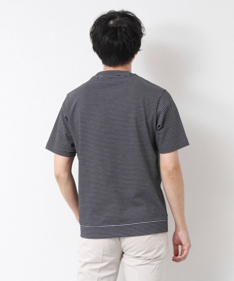 NOLLEY'S goodman「《ビジカジ対応》セミシルケットスムース ボーダー Vネック ドレスTシャツ 25SS」|Tシャツ・カットソー|