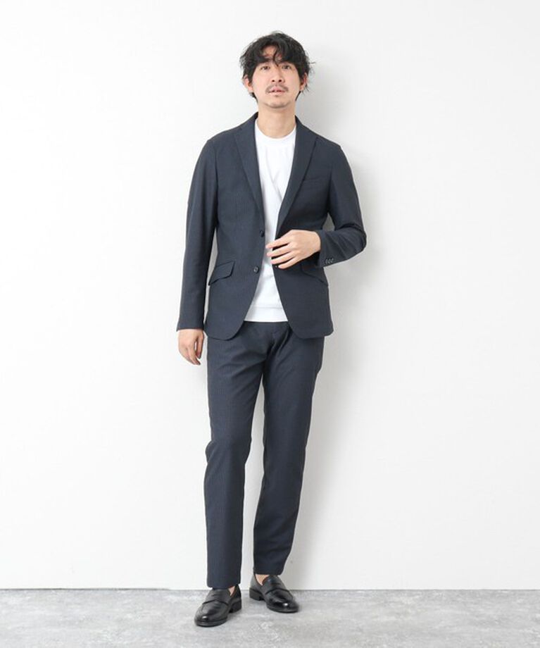 NOLLEY'S goodman「《セットアップ/ビジカジ対応》ドットサッカーストレッチパンツ 25SS」|チノ|