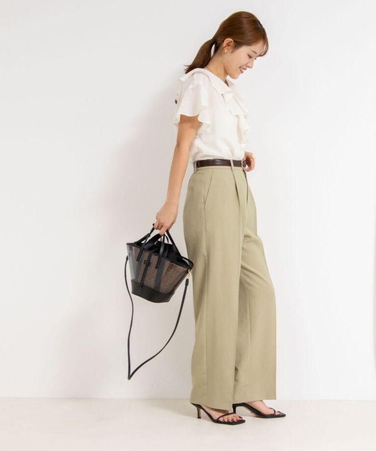 NOLLEY'S「【PR林☆別注カラーあり】ウォッシャブルツイルストレッチ愛されワイドパンツ」|その他|