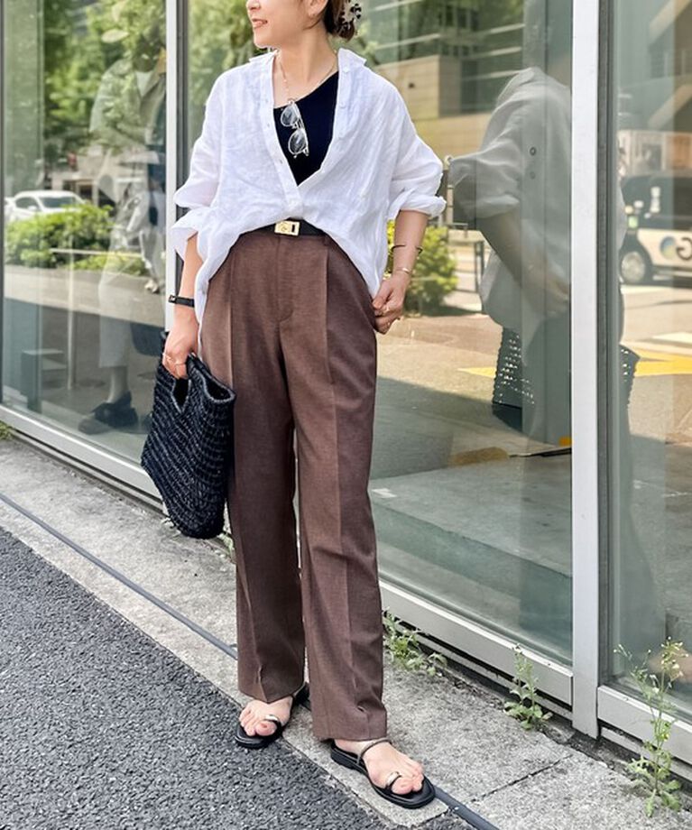 NOLLEY'S「【PR林☆別注カラーあり】ウォッシャブルツイルストレッチ愛されワイドパンツ」|その他|