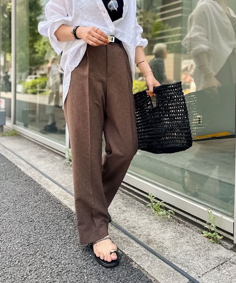 NOLLEY'S「【PR林☆別注カラーあり】ウォッシャブルツイルストレッチ愛されワイドパンツ」|その他|