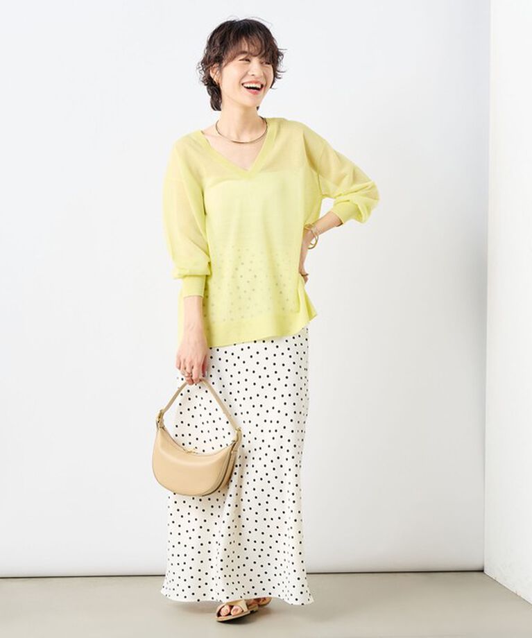 NOLLEY'S sophi「ウォッシャブルドットサテンナロースカート」|スカート|