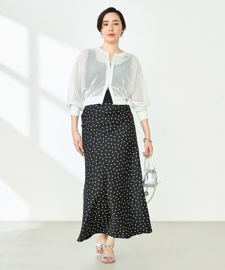 NOLLEY'S sophi「ウォッシャブルドットサテンナロースカート」|スカート|