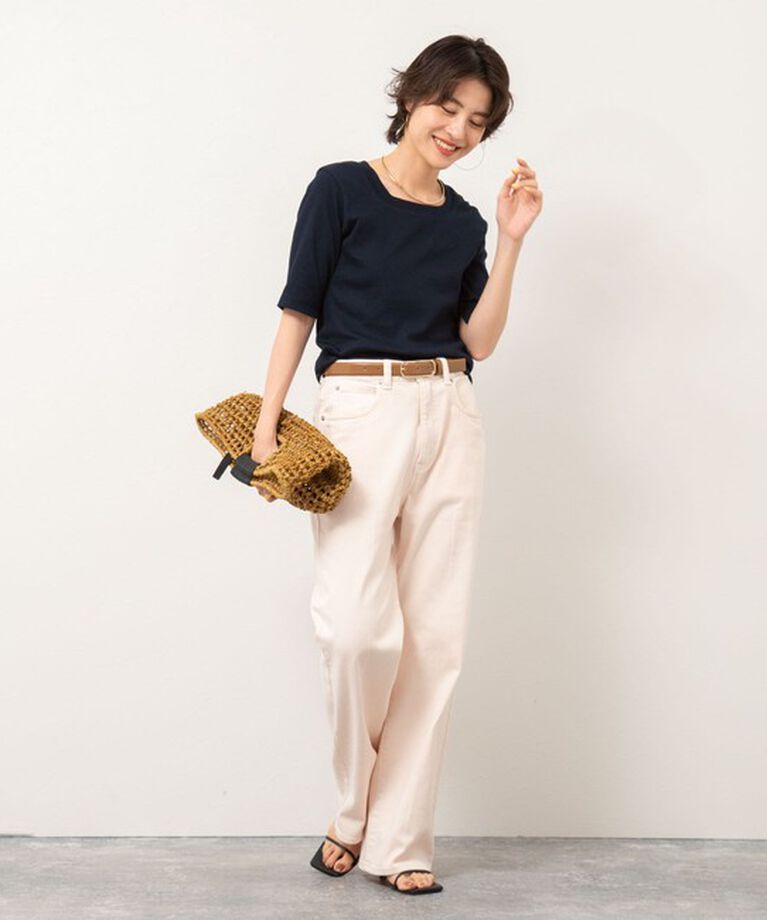NOLLEY'S「◇【WEB限定】コンパクトベアテレコスクエア5分袖プルオーバーカットソー」|Tシャツ・カットソー|