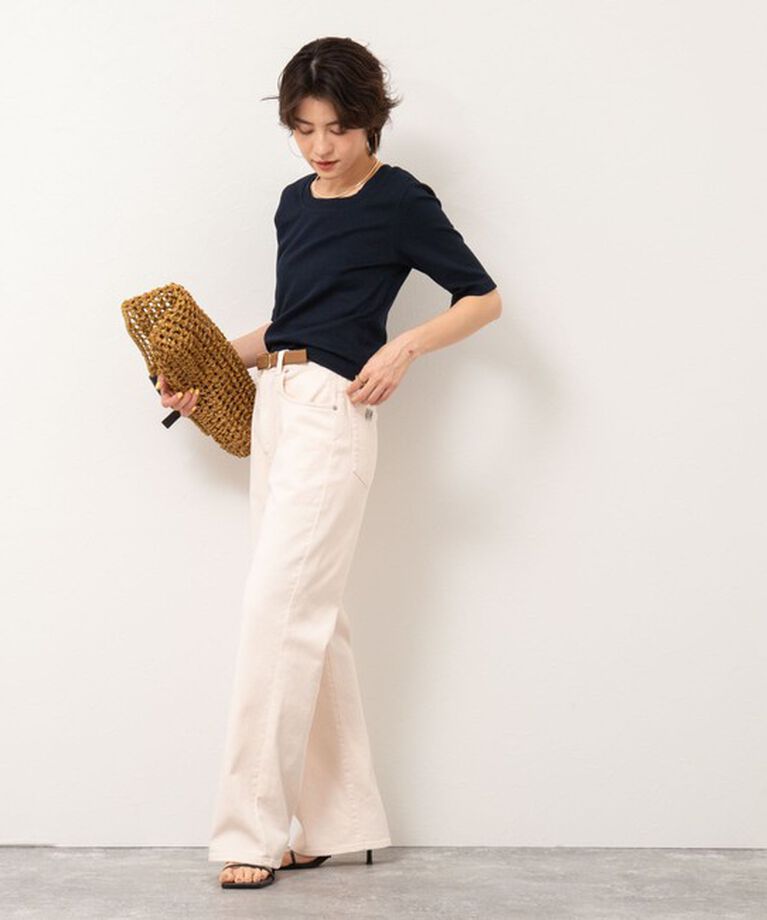 NOLLEY'S「◇【WEB限定】コンパクトベアテレコスクエア5分袖プルオーバーカットソー」|Tシャツ・カットソー|