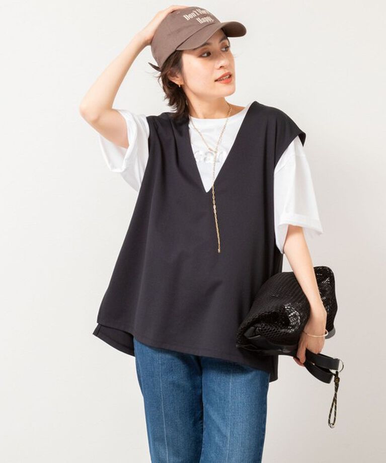 NOLLEY'S「【WEB STAFF高久☆別注カラーあり】COOL TOUCH 深Vネックプルオーバーカットソー」|ベスト・ジレ|