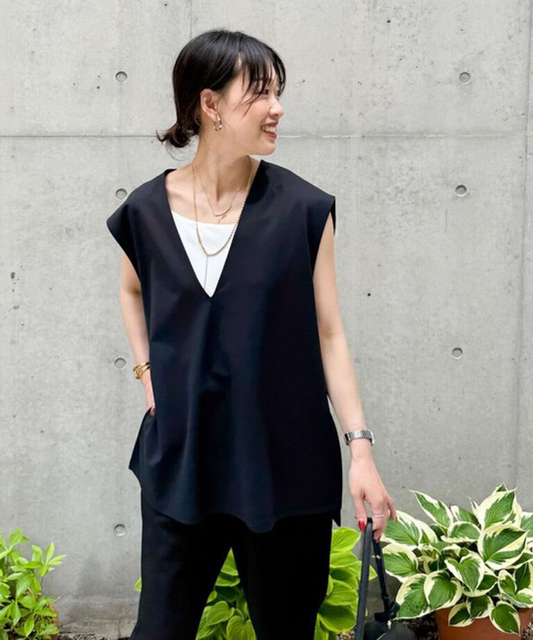 NOLLEY'S「【WEB STAFF高久☆別注カラーあり】COOL TOUCH 深Vネックプルオーバーカットソー」|ベスト・ジレ|