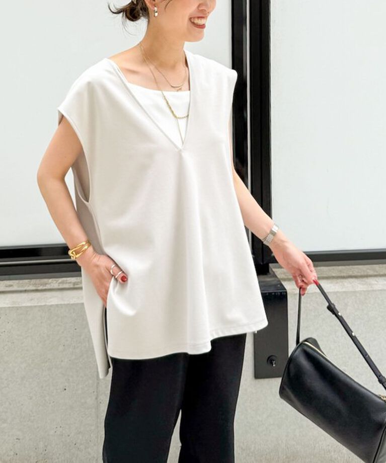 NOLLEY'S「【WEB STAFF高久☆別注カラーあり】COOL TOUCH 深Vネックプルオーバーカットソー」|ベスト・ジレ|